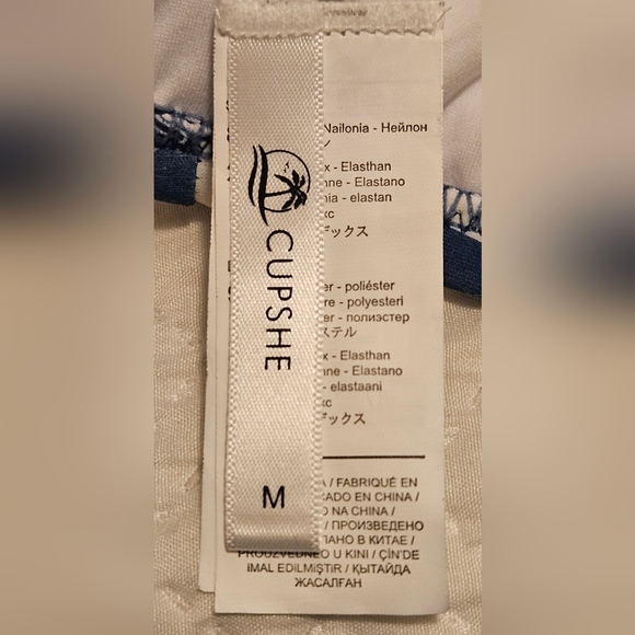 Dream CUPSHE Bikini Set Top & Mid-Rise Bottoms Blue Floral Size M - Picture 7 of 9